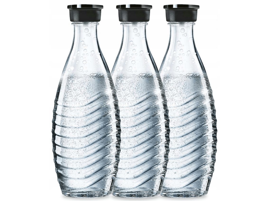 Machine à soda Sodastream 2.0 « Crystal », 3 carafes en verre de 0,6 l, cylindre en aluminium pour 60 l