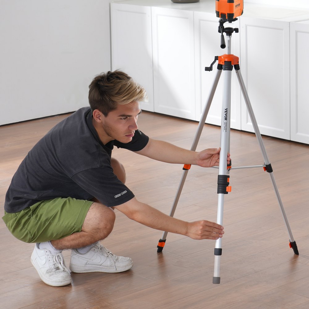 Laser-Wasserwaagen-Stativ, ¼ x 20-Gewindemontage, 27,36–68,11 Zoll Höhenverstellung mit integrierter Wasserwaage, leichter Laserscanner-Stativständer, einziehbare Beine, Aluminium-Stativ für stabile Messungen Laser-Wasserwaagen-Stativ, ¼ x 20-Gewindemontage, 27,36–68,11 Zoll Höhenverstellung mit integrierter Wasserwaage, leichter Laserscanner-Stativständer, einziehbare Beine, Aluminium-Stativ für stabile Messungen