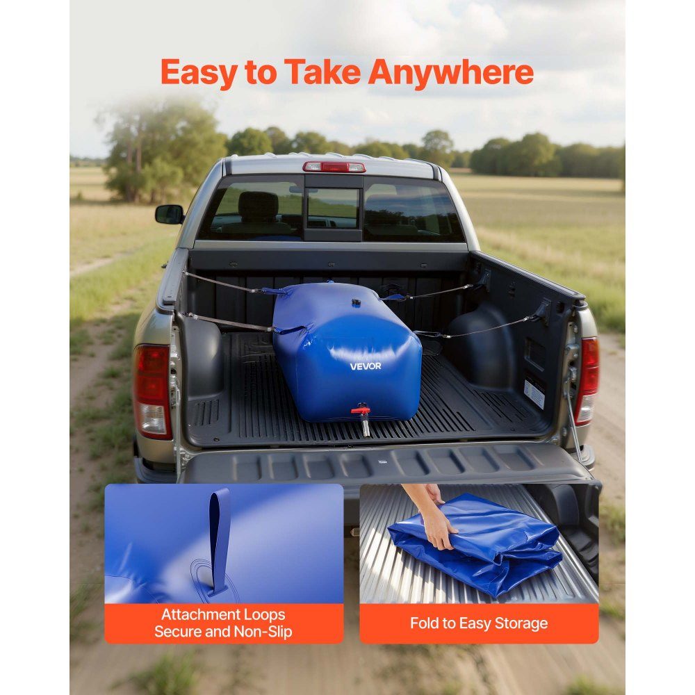 Vessie de stockage d'eau, sac d'eau souple en PVC de 240 L, récipient de stockage d'eau, réservoir d'eau de camping-car étanche et résistant à l'usure pour l'irrigation extérieure, le camping