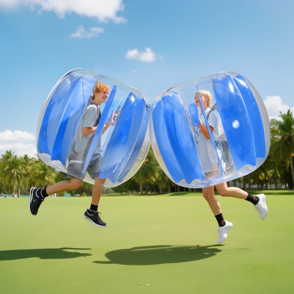Aufblasbarer Bumper-Ball (1 Stück), 1,2 m, robust, 0,5 mm dick, PVC, Blasenklopfer, Kollisionsball für Outdoor-Sport, Mannschaftsspiele, Spielzeug für Yard Park (blaue Streifen)