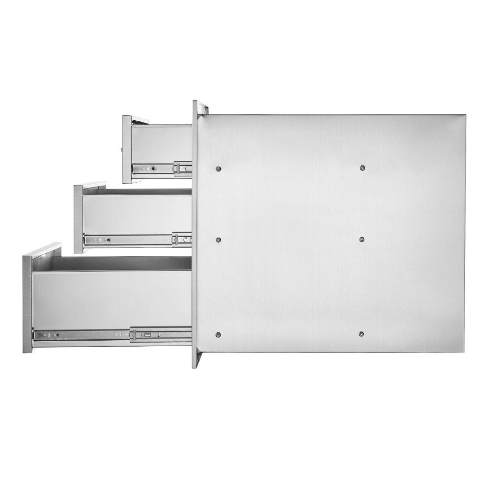 Buitenkeuken, roestvrijstalen grillladen met drievoudige toegang en chromen handgreep, 458 x 585 x 588 mm