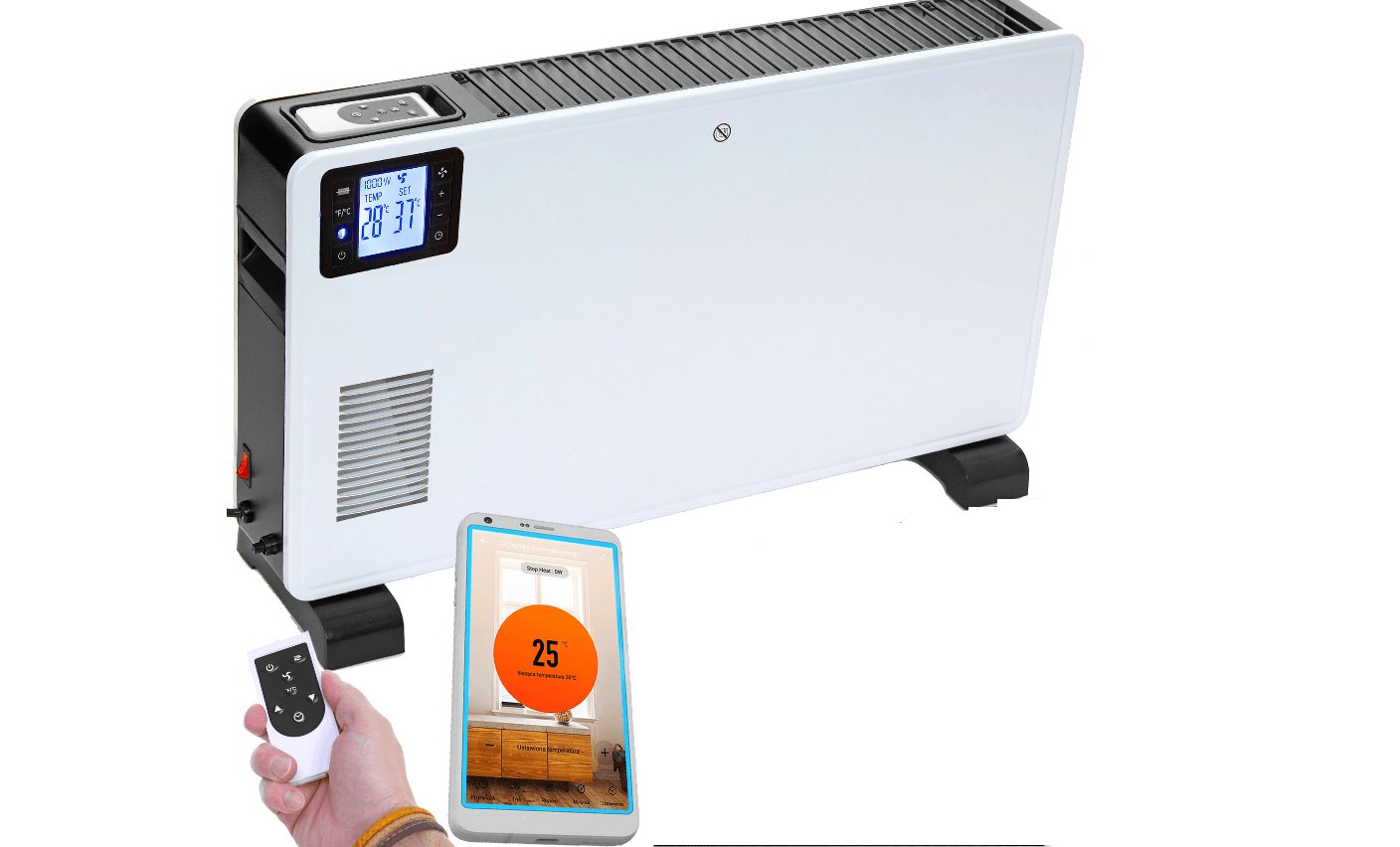 #BESTDEAL# Convecteur de chauffage à économie d'énergie avec contrôle THERMOSTAT WIFI APP 2300W