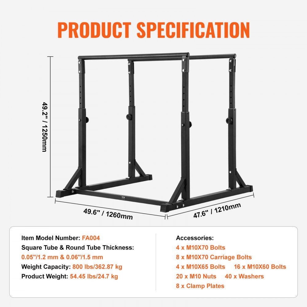 Dip Bar Heavy Duty Dip Stand Station Adjustable up to 800lbs Fitness Workout Dip Bar Station Stabilizer Parallette Push Up Stand Bars for Home Gym Strength Training