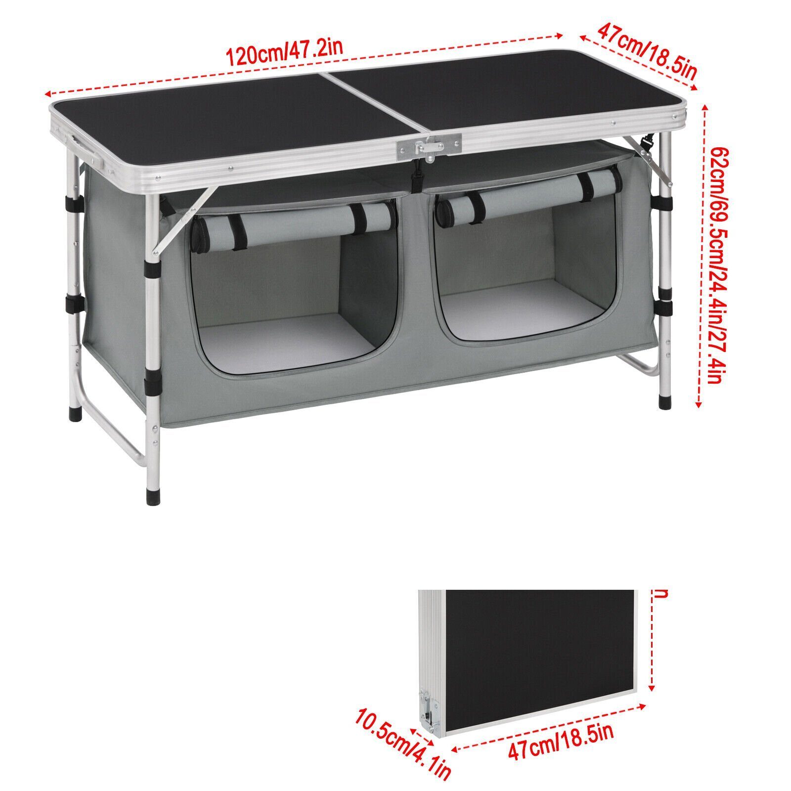 Campingküche Aluminium Küchenbox Campingschrank Klappschrank Windschutz Outdoor