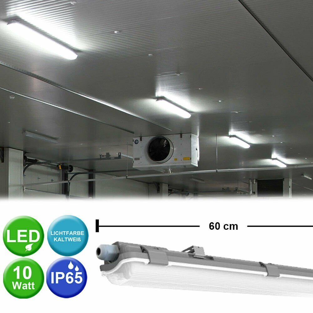 Set of 3 LED industrial lamps, work instead of lamps, wet room lamps