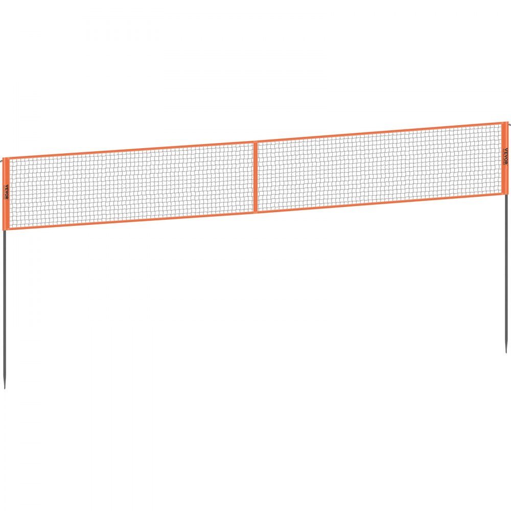 Volleyball Net Height Adjustable Volleyball Net Set, 4.3x2.2m Portable Beach Volleyball Net, Orange Volleyball Net, Foldable Volleyball Net with Volleyball & Carry Bag, for Garden, Beach