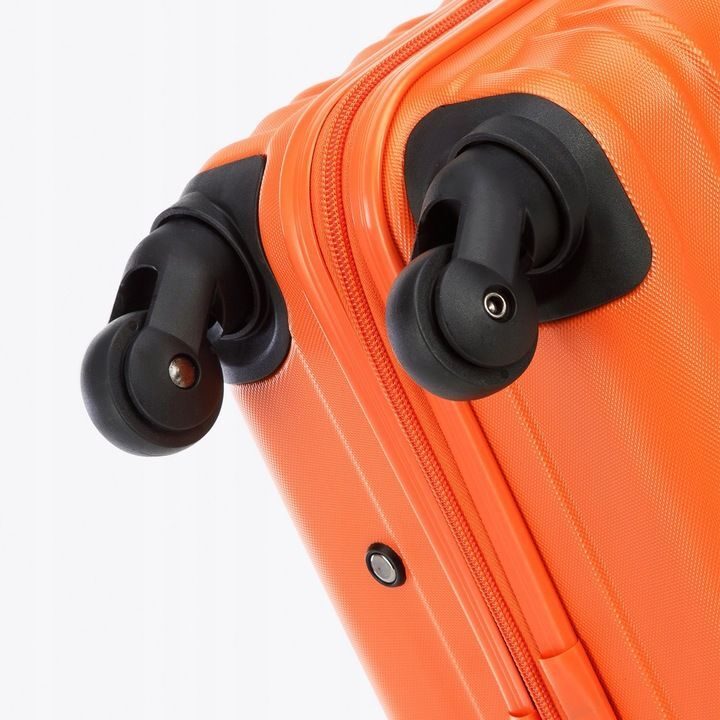 Premium suitcase travel suitcase on-board suitcase with ribs ABS plastic 34l orange