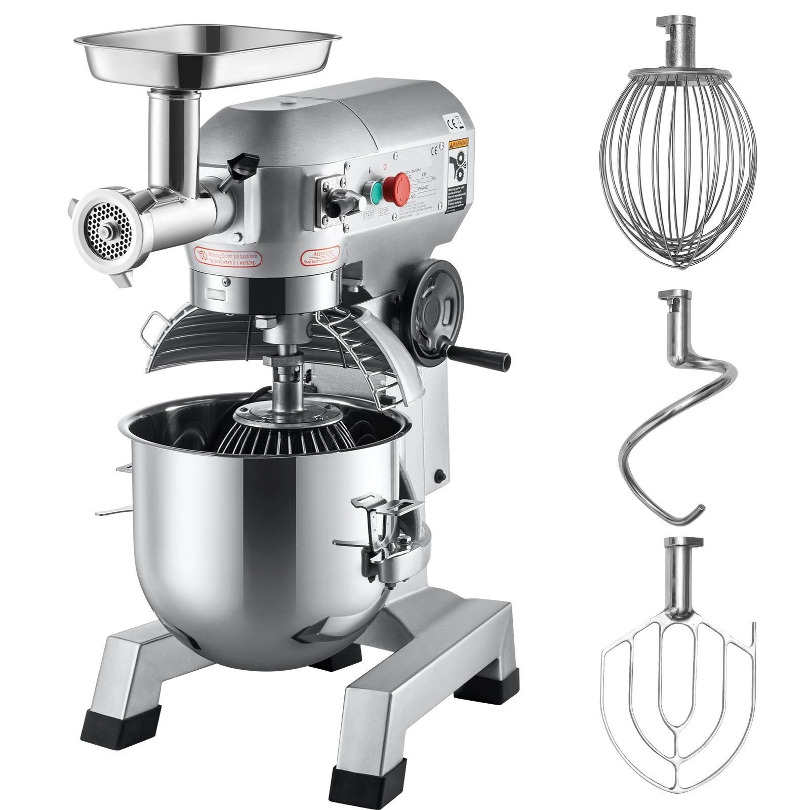 Multi-pétrin, robot culinaire, batteur sur socle, hachoir, hachoir à viande, machine à viande hachée électrique, hachoir à viande inox pour supermarché, boucherie, restaurant