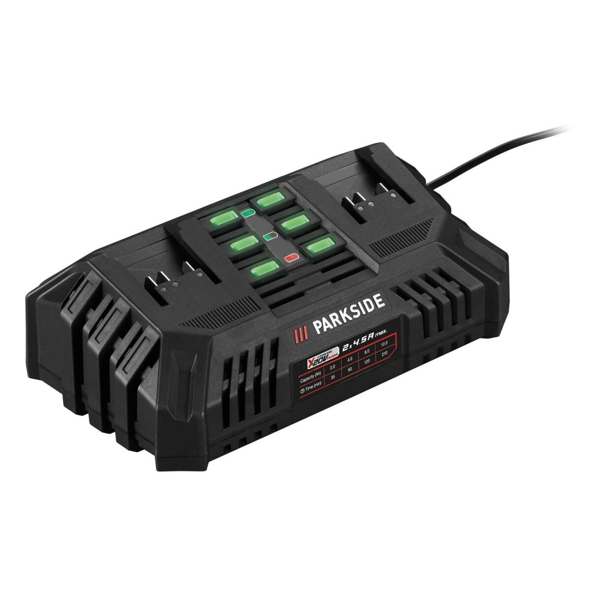 PARKSIDE® 20 V / 2 x 4,5 A Akku-Doppelladegerät »PDSLG 20 B1«, ohne Akku