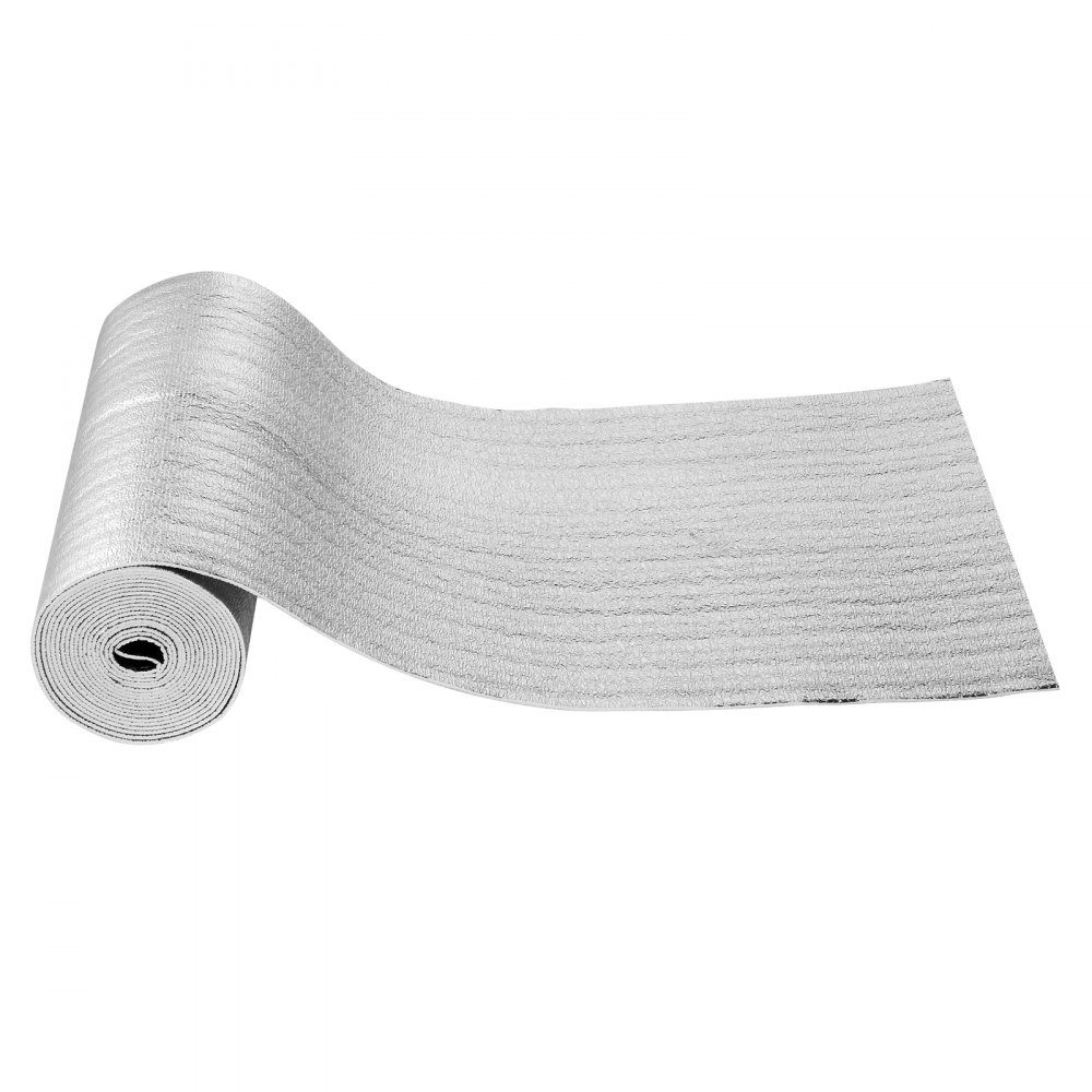 Podwójna odblaskowa rolka izolacyjna, bariera promiennikowa z rdzeniem piankowym, 3,2 mm, 24" x 25 stóp, dwustronny znak odblaskowy wykonany z folii aluminiowej i pianki EPE, rolka termoizolacyjna do okien i dachów samochodów kempingowych