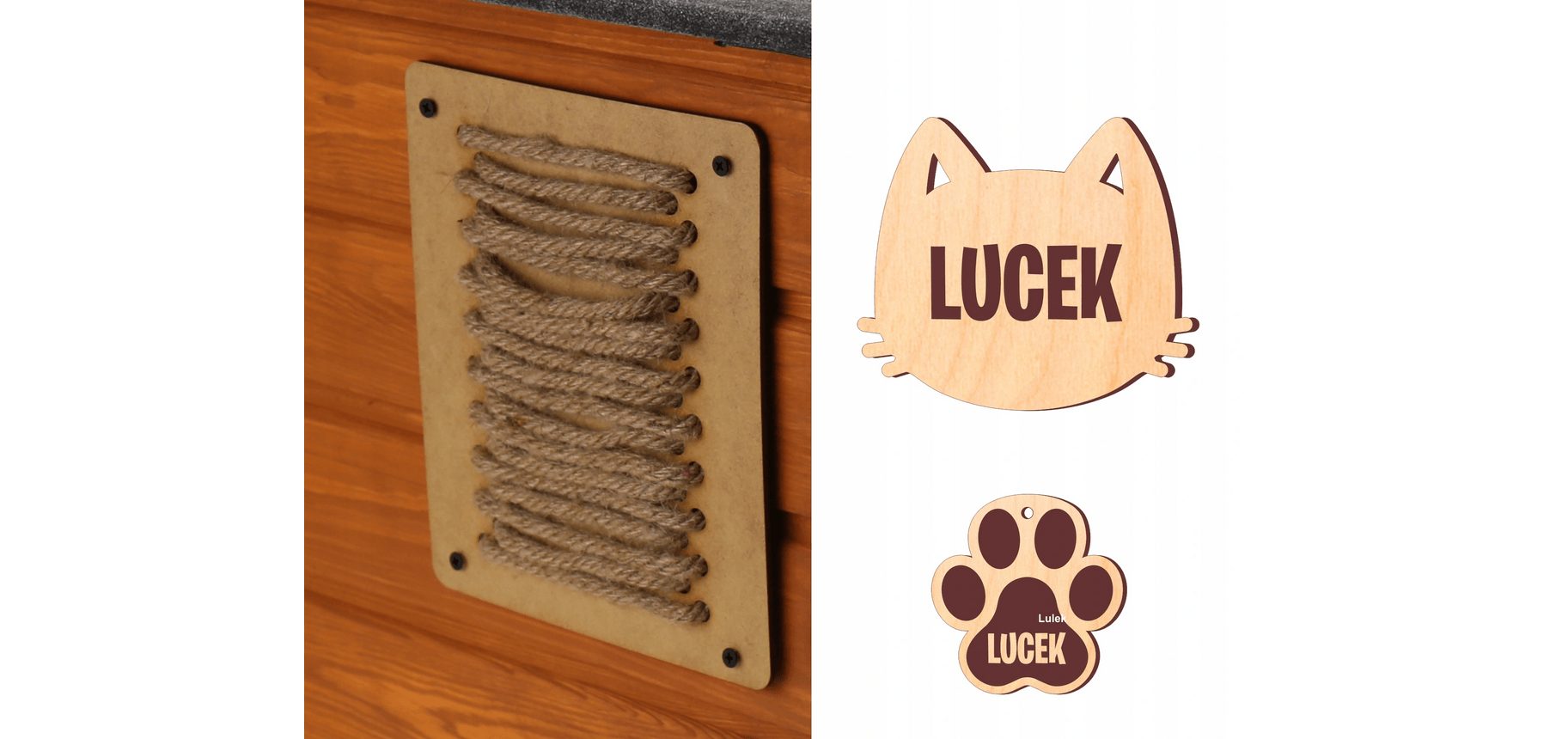Handmade kit cat house weatherproof with name plate