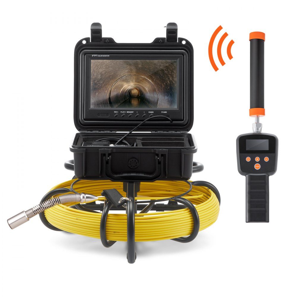 Kamera rurowa 50 m, 9 cali 720P Kamera inspekcyjna Kamera kanalizacyjna ze śledzeniem 512 Hz, baterią litową 12 V 4500 mAh Kamera endoskopowa IP68 do kanałów ściekowych, kanalizacji, drenów