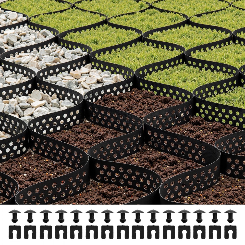 Grindrooster, 50 mm diep, gazonrooster 10000x3000 mm, grindhoningraat, honingraatrooster HDPE, doorlatend geogrid voor opritstabilisatie, voor tuin, terras, trottoir, camperplaats Grindrooster, 50 mm diep, gazonrooster 10000x3000 mm, grindhoningraat, honingraatrooster HDPE, doorlatend geogrid voor opritstabilisatie, voor tuin, terras, trottoir, camperplaats