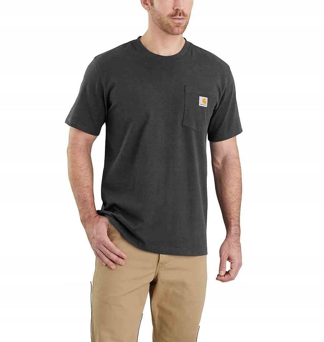 Carhartt Men's T-Shirt Workwear Work Short Sleeve Shirt Heavyweight Pocket Carbon