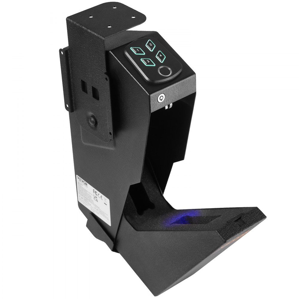 Gun Safe, Wall Mounted Gun Safe, 1 Gun, Gun Safe for Fingerprint, Key or Password, Cold Rolled Steel Gun Safe, 370 x 190 x 86mm, Gun Cabinet Wall Safe
