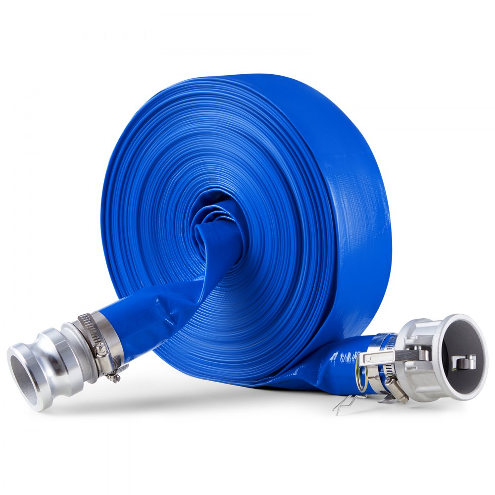Wąż płaski 50,8 mm x 30 m Wąż kanalizacyjny PVC z zaciskami, zamkiem krzywkowym i złączkami aluminiowymi, odpowiedni do różnych pomp, oczyszczania ścieków, transportu wody i innych celów Wąż płaski 50,8 mm x 30 m Wąż kanalizacyjny PVC z zaciskami, zamkiem krzywkowym i złączkami aluminiowymi, odpowiedni do różnych pomp, oczyszczania ścieków, transportu wody i innych celów