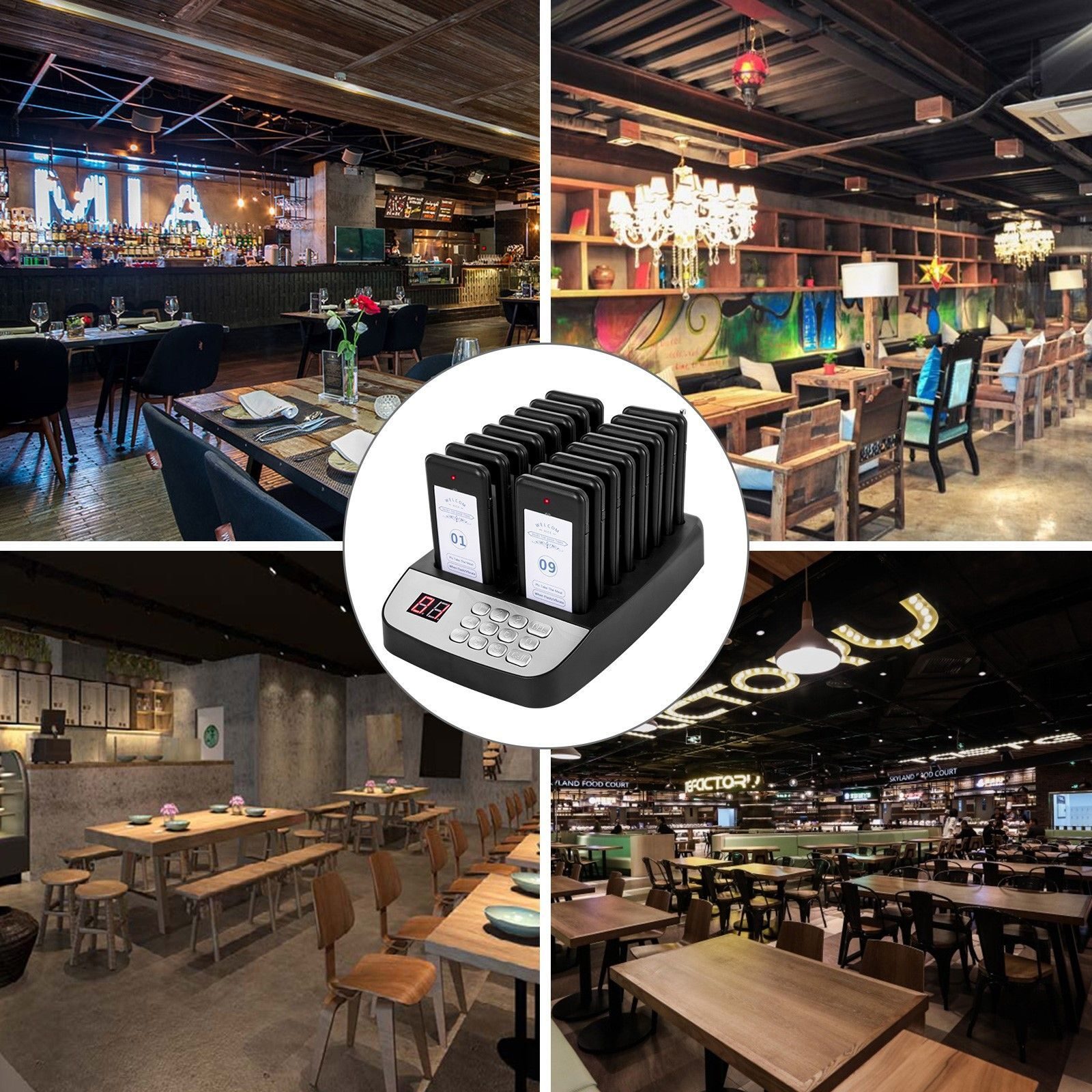 Restaurant Pager System Kundenrufsystem 16 Pager für Food Trucks Bar Gastro Restaurant Food Truck Kundensystem