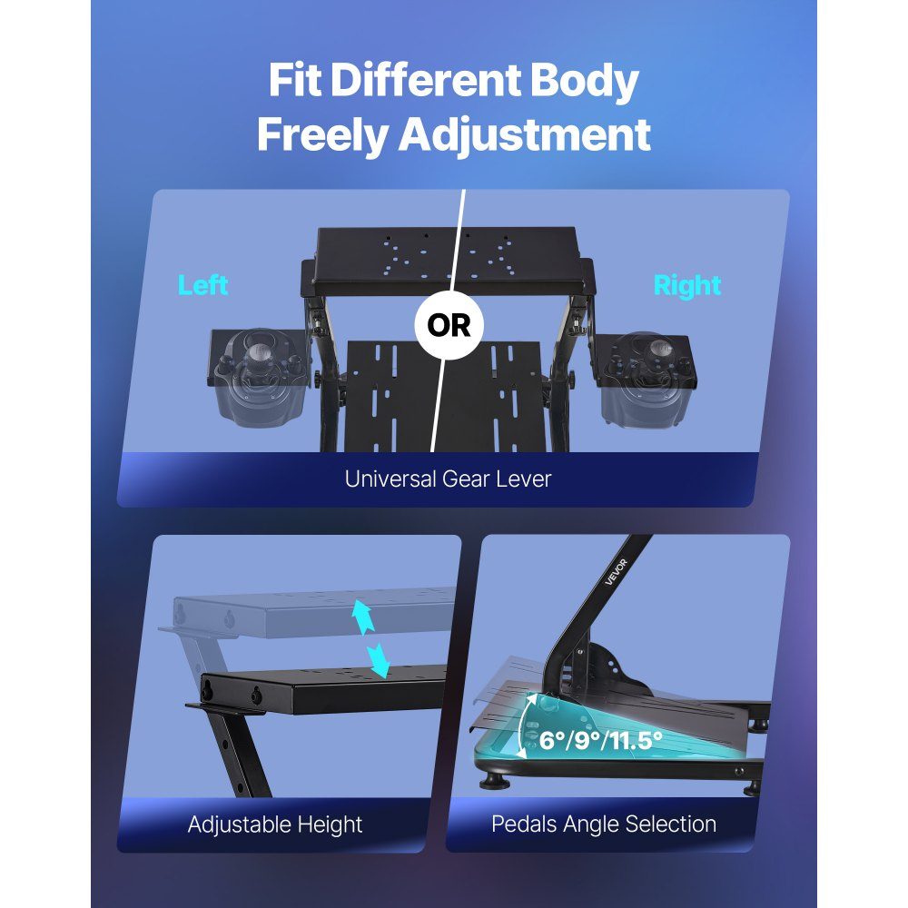 Steering wheel stand adjustable & foldable simulator stand for Logitech G29 G27 G920 G923, Thrustmaster T300RS T300GT T248 TS-PC TSXW Gaming Cockpit, pedal simulator not included