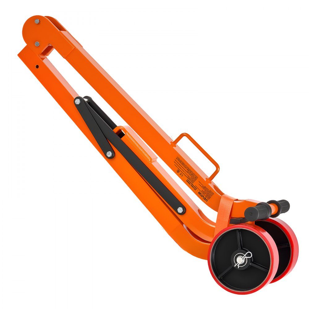 Load lifting magnet permanent magnet lifter with chassis, 600 kg pulling force, steel chassis with heavy-duty magnetic lifter & 2 wheels & adjustable handle, for lifting manhole covers