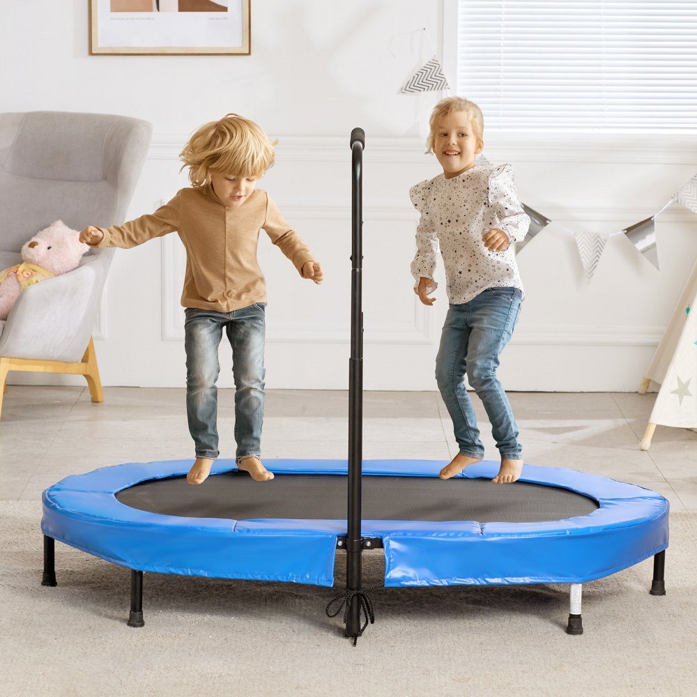 Kids Trampoline Indoor/Outdoor Trampoline, Foldable Mini Trampoline with Handle, Rebounder Trampoline, Garden Trampoline for Toddlers, Birthday Gift for Kids Ages 3 and Up for Fun, Blue