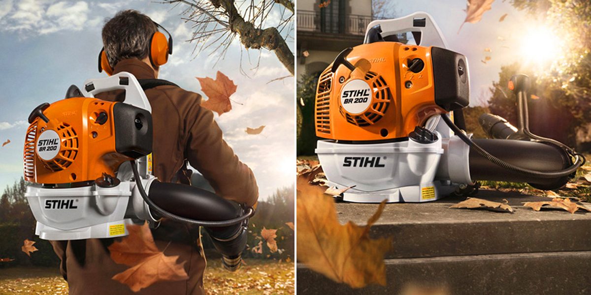 Stihl BR 200 Benzin-Rucksack, Gasgebläse, Laubbläser + Profi-Handschuhe (27,2 cm³, 12 N) Starter-Set