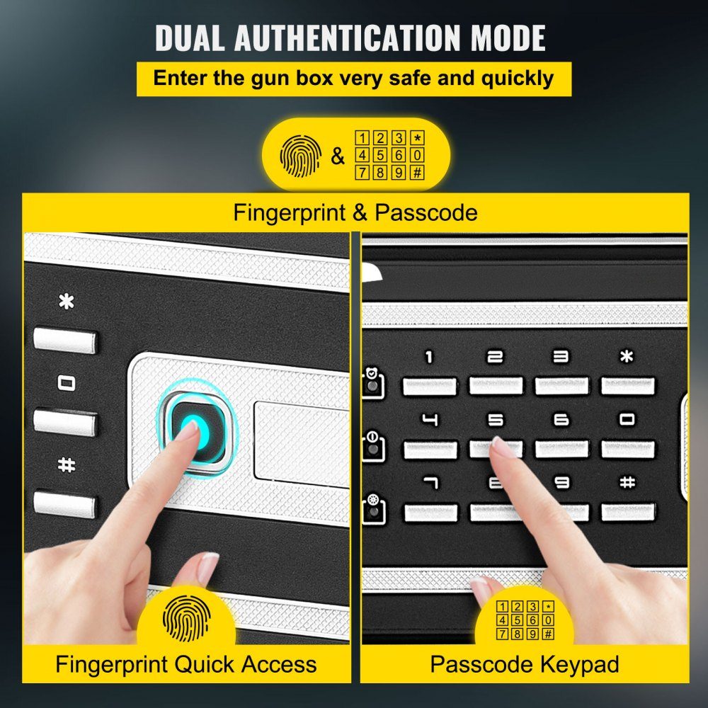 Safe 0.0227 m³, furniture safe 10kg load capacity, wall safe black dustproof with fingerprint code digital keyboard key 4 locking systems security safe apartment hotel office