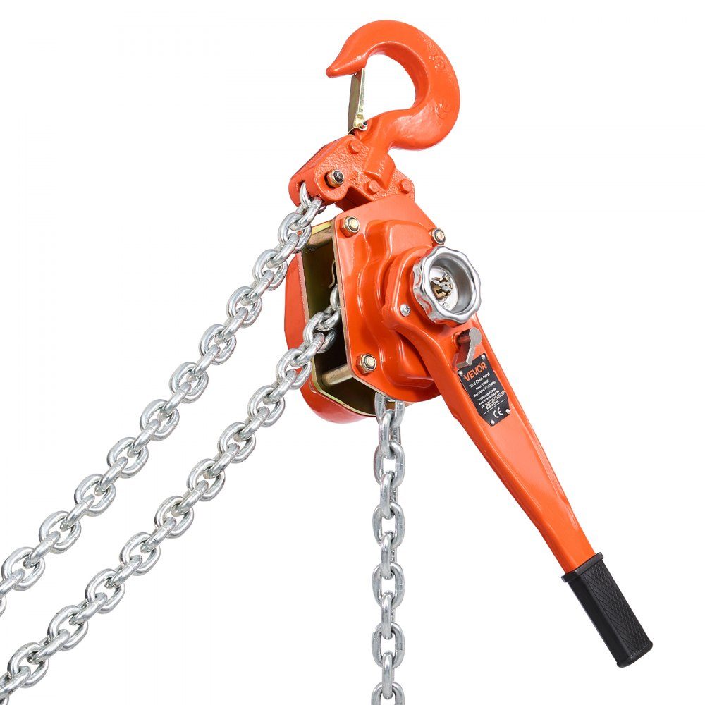 Hefboomtakel Handkettingtakel met capaciteit van 6 ton 6 m lift G80-ketting van gelegeerd staal met mechanische dubbele palrem Rateltakel 360 ° draaibare haken voor magazijnbouwgarage