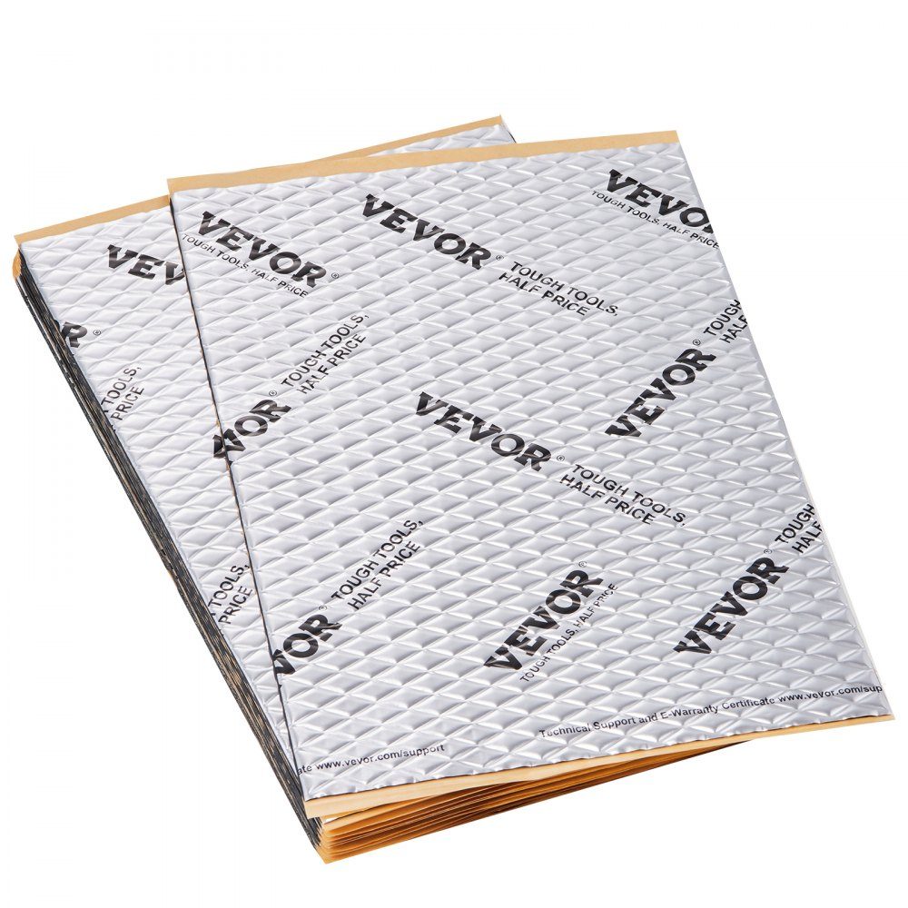 Lot de 47 tapis d'isolation pour voiture, 4,8 m², tapis anti-battement, 248,9 x 398,8 mm, isolation du véhicule, 50 mil (1,3 mm) d'épaisseur, tapis d'isolation phonique en feuille d'aluminium, résistant à la chaleur, isolation phonique, isolation phonique