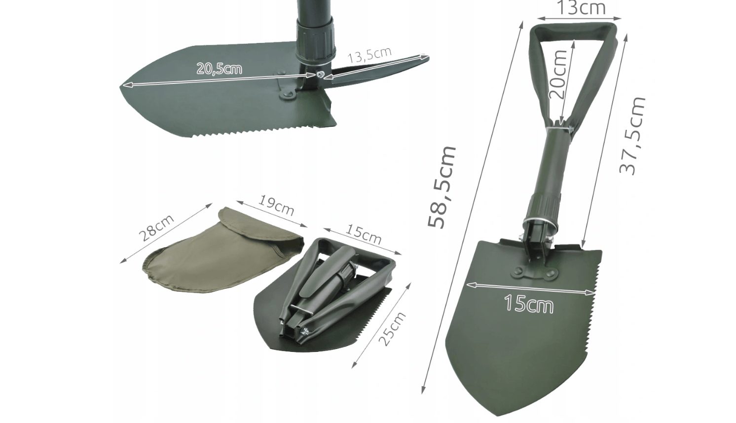 Multifunctionele schep Opvouwbare spade Militaire schop Bijlzaag Outdoor Camping