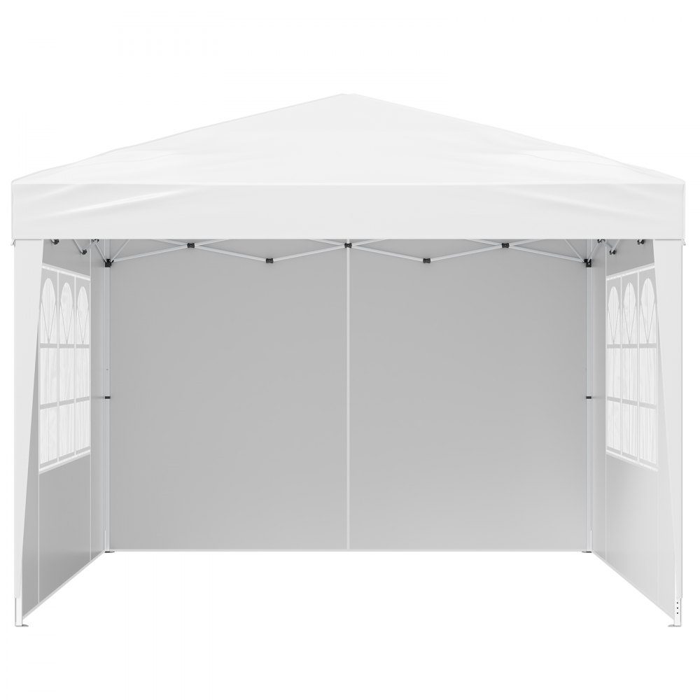Opvouwbare tuinpaviljoen, 2,95x2,95x2,63m, paviljoentent, draagbare tuintent met zijwanden en geventileerde ramen, 3 hoogte-instellingen, partytent, zonnescherm voor buitenevenementen, wit