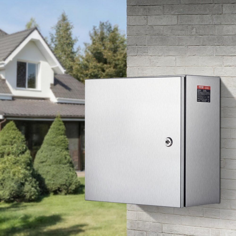 Armoire électrique Boîtier en acier inoxydable NEMA, 300x300x200 mm, boîte de jonction électrique en acier NEMA 4X, IP66 étanche à l'eau et à la poussière, pour usage intérieur et extérieur, avec plaque de montage