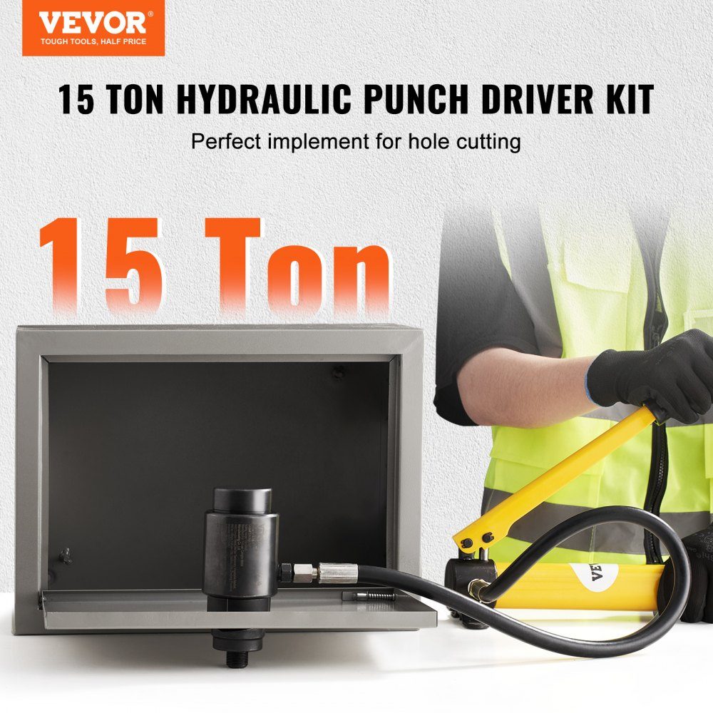 15t Hydraulic Hole Punch Cylinder Hydraulic Pump Set 10 Holes 12.7-50.8mm