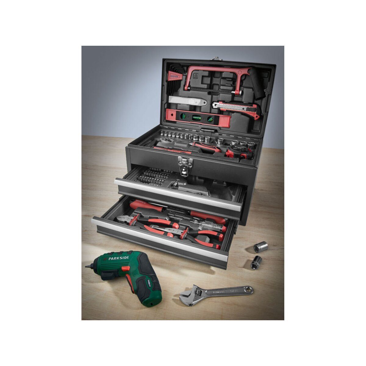 *SALE* PARKSIDE® Werkzeugkoffer Metall »PWBM A1«, mit 4V-Batterie