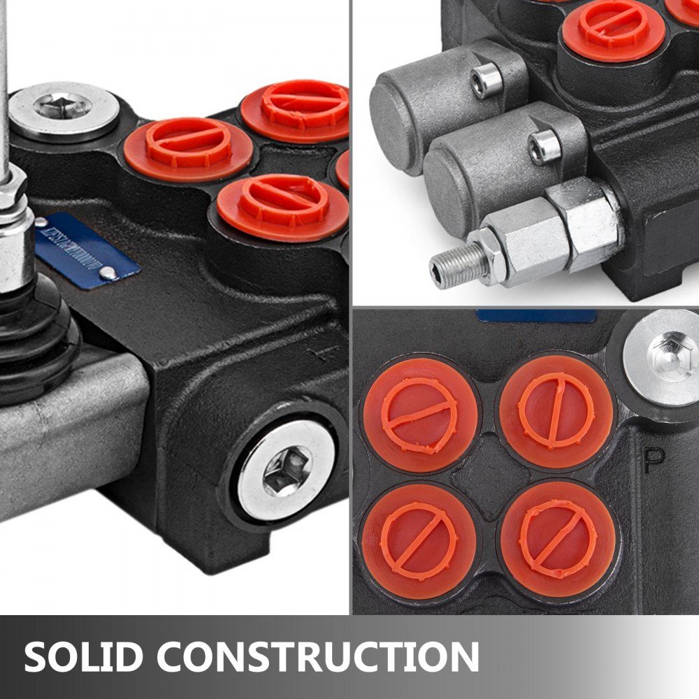 2-Spulen-Hydraulikventil-Handhebelventil, 11GPM-Wegeventil einstellbar, 6,3 kg hydraulisches Venti-Ventil einstellbar