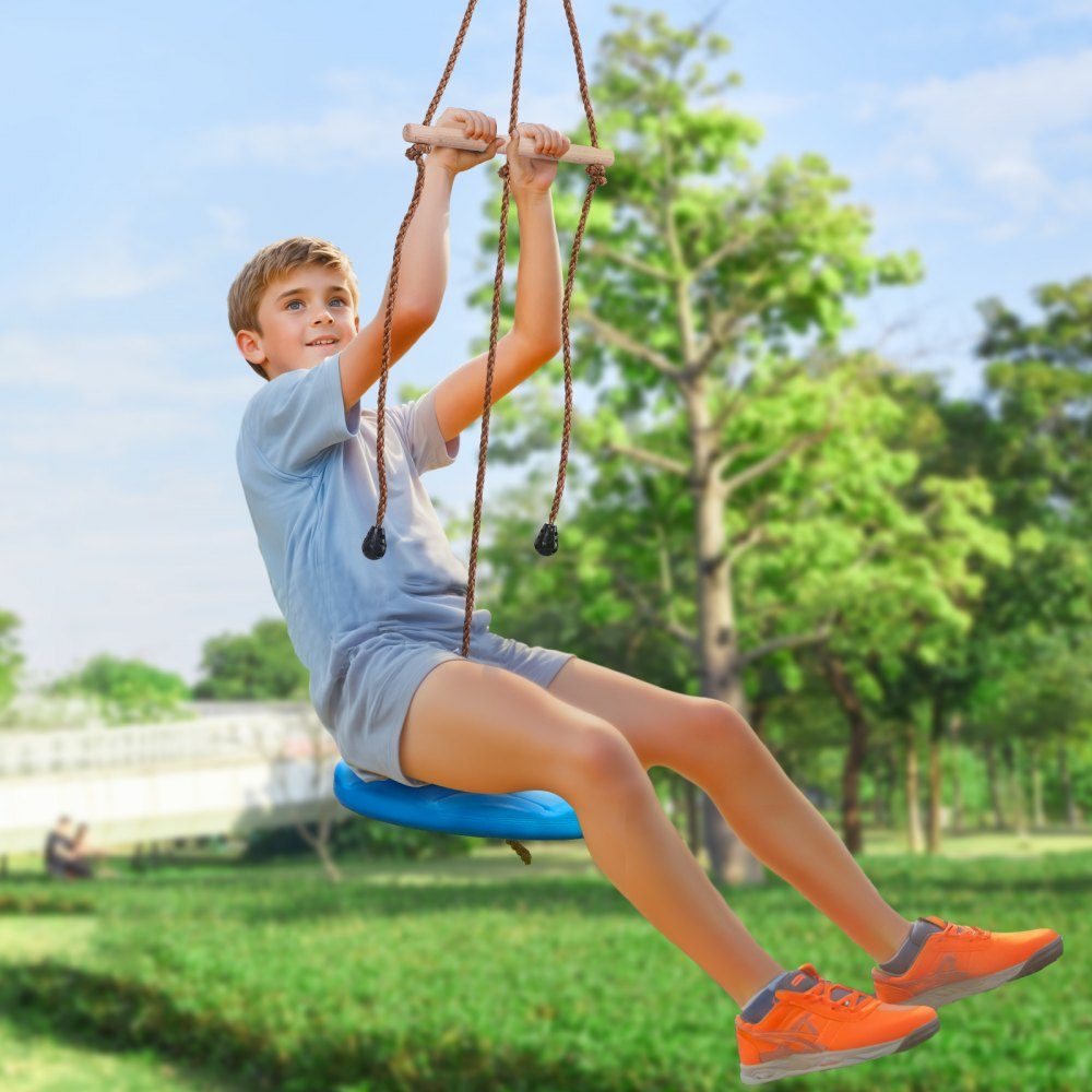 Zipline für Kinder und Erwachsene, 50-Fuß-Zipline-Sets bis zu 300 Pfund, Outdoor-Hinterhof-Seilrutschen, Spielplatzunterhaltung mit Zipline, Nylon-Sicherheitsgurt und Zubehörset