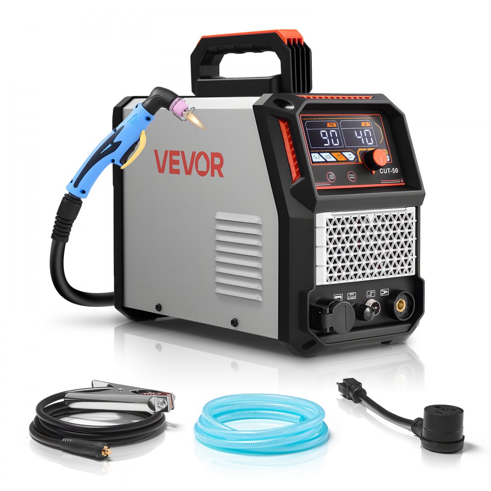Découpeur plasma 50A sans contact à arc pilote avec affichage numérique, onduleur IGBT avec fonction 2T/4T et temps PA/PT réglable pour les réparations en atelier à domicile