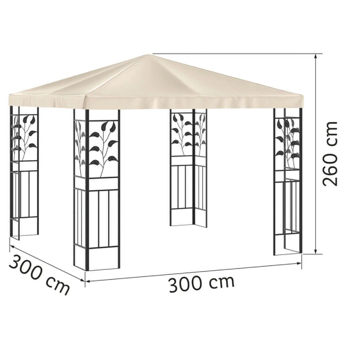 LIVARNO HOME Pavillon, 3 x 3 m, mit Stahlrahmen, beige