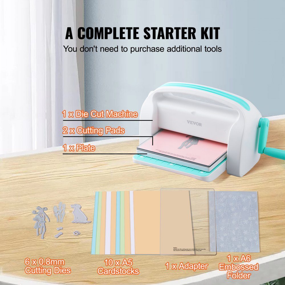 Die Cutting and Embossing Machine, Scrapbooking Embossing Machine, 226mm Opening Size, My Life Handmade Starter Kit, Manual Embossing Machine Kit, DIY Craft Cards, Invitations, Home Decoration etc