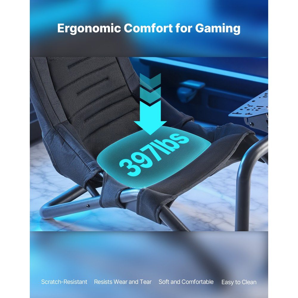 Lenkständer, Rennradständer für integrierte Simulator-Cockpits, für Logitech G25, G27, G29, G920, G923, Thrustmaster T300RS, TX F458, T500RS, T3PA-PRO (F1/GT) und CSR-Pedale, schwarz