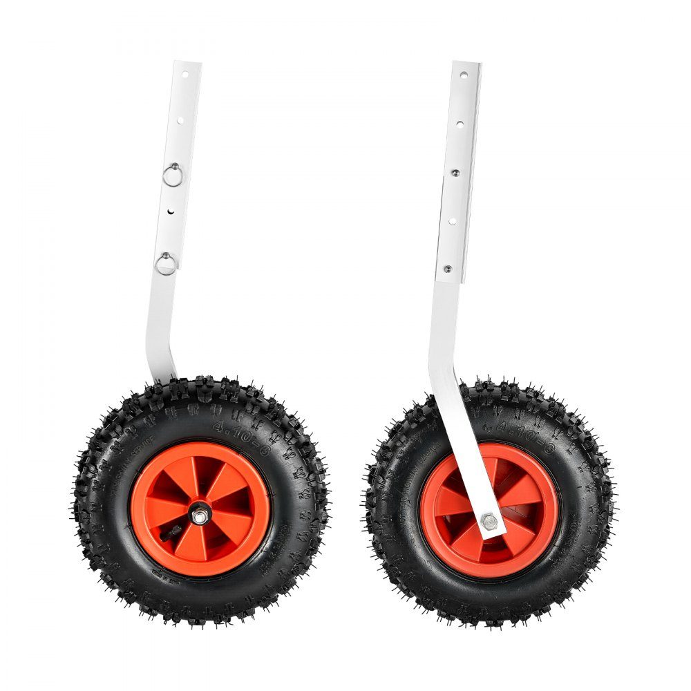 Boat Slip Wheels (500lb Load Capacity), 304.8mm Aluminum Alloy Tail Wheel with Inflatable Rubber Tires, Folding Slip Wheels with 4 Quick Release Pins for 4m Inflatable Fishing Boats