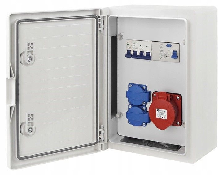 Rozdzielnica elektryczna naścienna 1x 16A / 2x230V kompletny zestaw rozdzielacza budowlanego