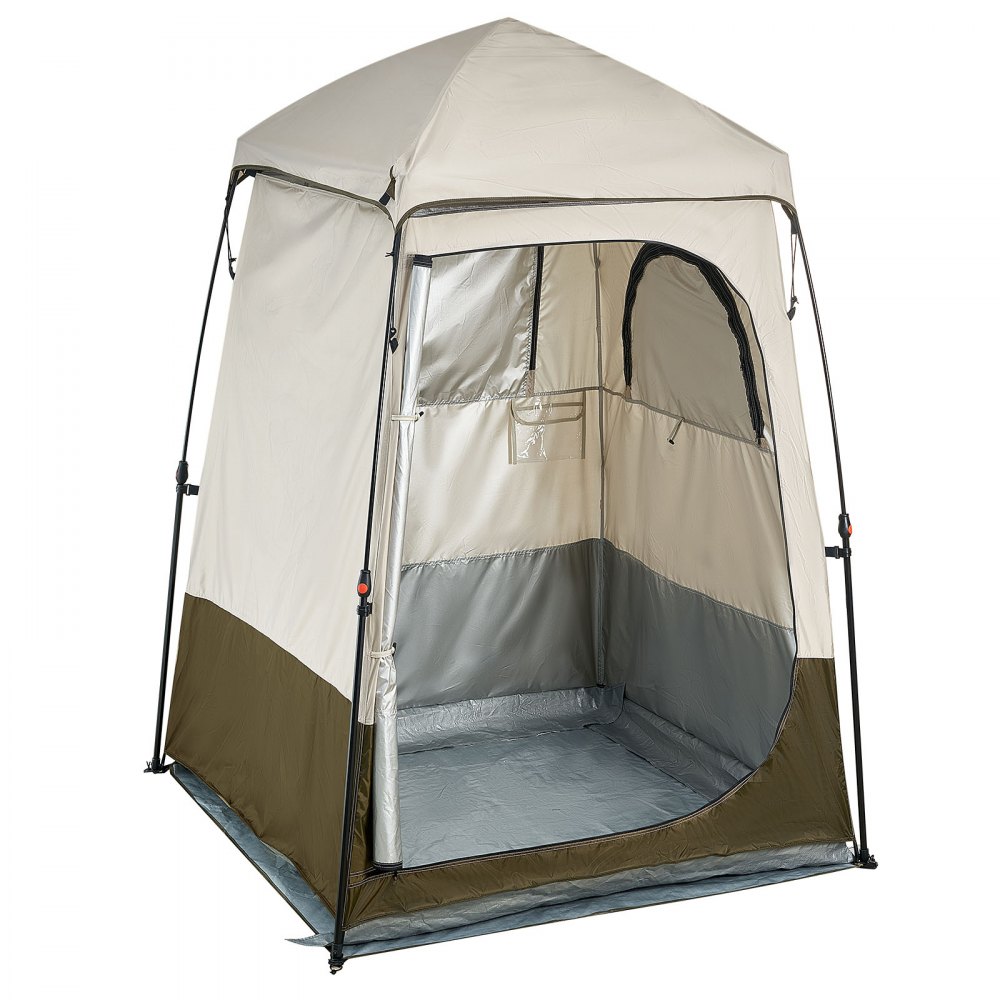 Douchetent met 1 kamer, waterdichte toilettent (145x145x215 cm), kleedtent inclusief haringen en touwen en draagtas en dwarsbalk, gemaakt van 210D Oxford-stof voor kamperen, strandvissen, kaki Douchetent met 1 kamer, waterdichte toilettent (145x145x215 cm), kleedtent inclusief haringen en touwen en draagtas en dwarsbalk, gemaakt van 210D Oxford-stof voor kamperen, strandvissen, kaki