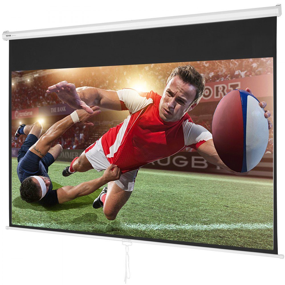 Projection Projector Screen 100" HD 4K Outdoor Indoor Manual Projector Screen Quick Folding Portable Movie Screen 16:9 for Home Theater, Camping and Leisure Events Black