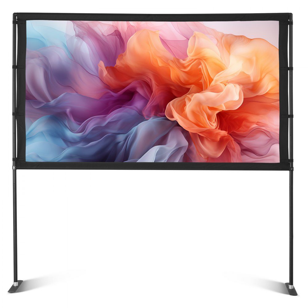 Projection Screen (80 Inch) with 160° Wide Angle & Stand, Projector Screen for Indoor & Outdoor Projector 16:9 4K HD, Portable Movie Screen with Carry Bag for Home Theater Office Presentation