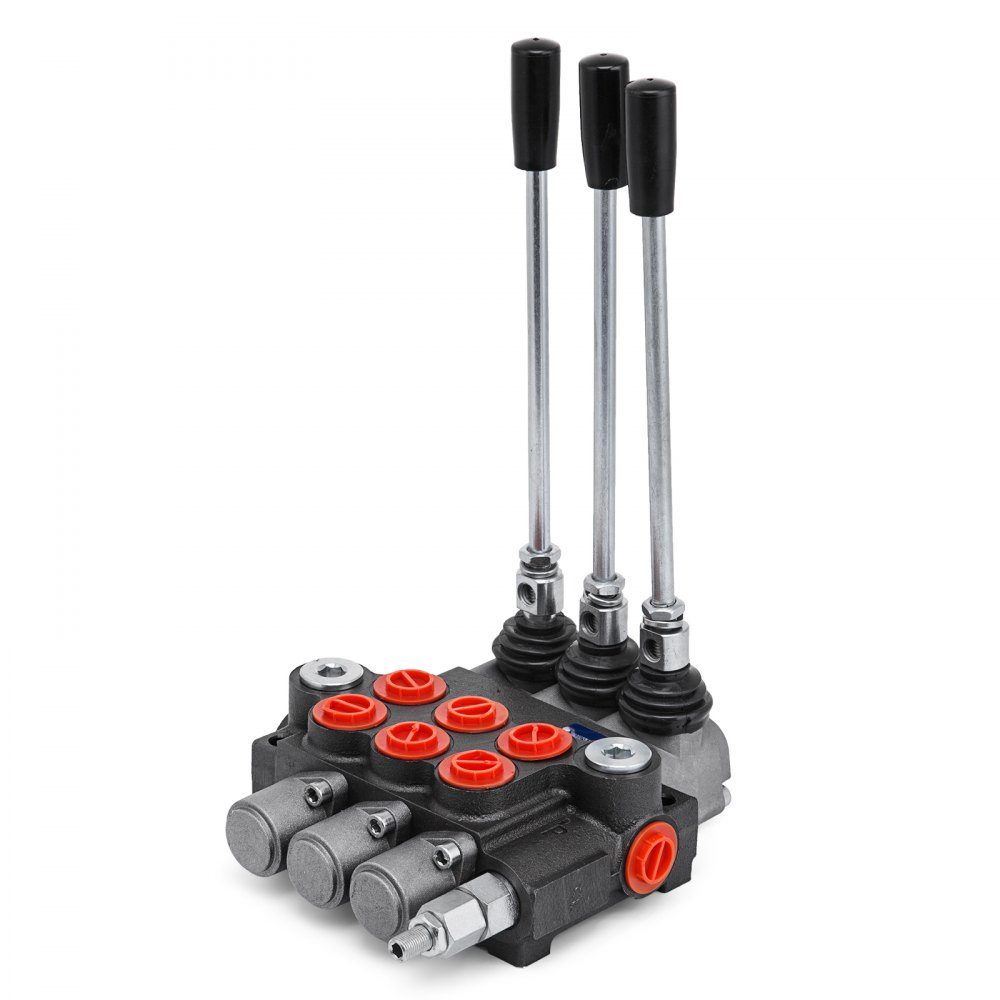 3 Bank Hydraulic Valve Hand Lever Valve, 11GPM Hydraulic Directional Control Valve Adjustable, 6.62kg Hydraulic Valve Hand Lever Valve Hydraulic Control Device for Agricultural Construction Machinery