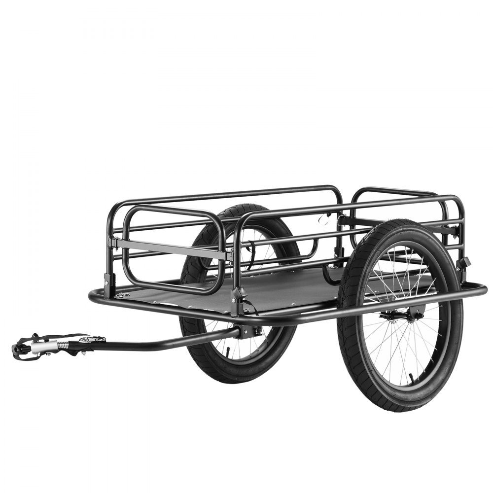 Fahrradanhänger, 125 kg Tragkraft, Transportanhänger, faltbar und verstaubar, Schnellspanner mit Universalkupplung, 20-Zoll-Räder, passend für die meisten Fahrradräder, Rahmen aus Karbonstahl