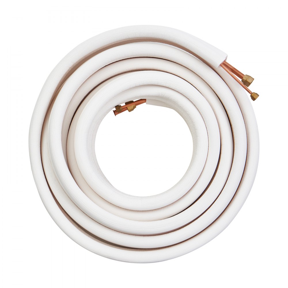 50FT mini split line kit, 1/4" and 1/2" OD copper tubing with triple layer insulation, for mini split air conditioning, refrigerant or heat pump equipment and HVAC with 50FT mini split line kit, 1/4" and 1/2" OD copper tubing with triple layer insulation, for mini split air conditioning, refrigerant or heat pump equipment and HVAC with
