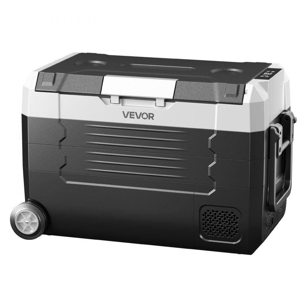 Compressor Cooler 12/24V DC 100-240V AC Car Fridge 35L with App Control & Wheels & 2 Temperature Zones (-20°C to 20°C) Portable Fridge for RV, Boat, Camping, Fishing