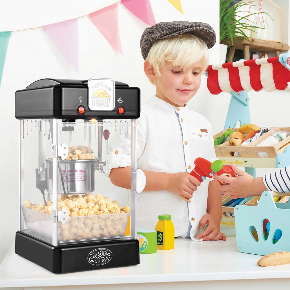 Popcorn Machine Popcorn Machine Popcorn Maker, 300W Popcorn Machine 2.5oz Kettle Makes 4Qt Per Load, Popcorn Machine with PP Door, Includes 2 Scoops and Tray, Cinema Style Black Popcorn Machine Popcorn Machine Popcorn Maker, 300W Popcorn Machine 2.5oz Kettle Makes 4Qt Per Load, Popcorn Machine with PP Door, Includes 2 Scoops and Tray, Cinema Style Black