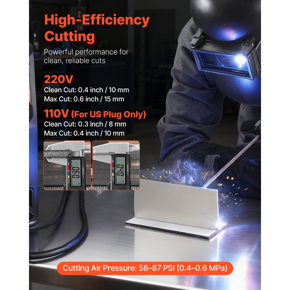 Machine à souder 3 en 1 Combo Coupe/TIG/MMA, coupeur plasma 50 A et soudeuse à électrode TIG 200 A, affichage numérique LED avec fonction 2T/4T/PA/PT pour bricolage et atelier